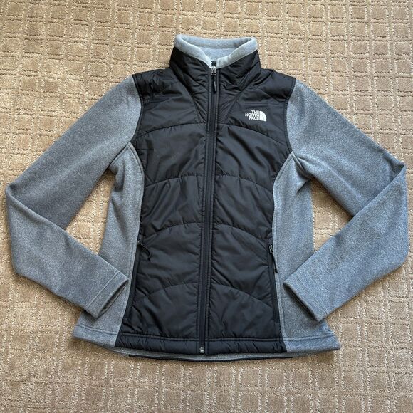 The North Face Agave Mash Up Jacket Fleece Women's M Black Gray Full Zip Hike - Picture 1 of 12